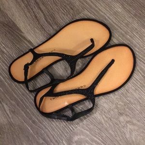 Chinese Laundry sandals - black with black stones